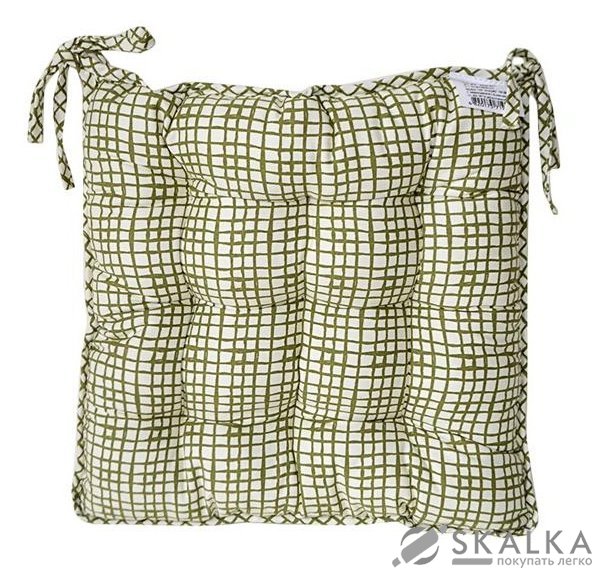 На фото Подушка для стула Прованс by Andre Tan 40x40 см Оливковая клетка (.000183)