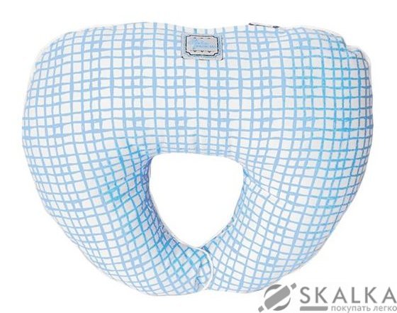 На фото Подушка дорожная Прованс by Andre Tan 36х30 см Голубая клетка (.000185)