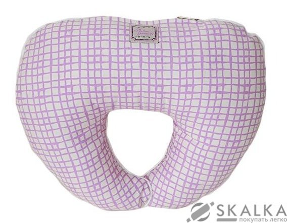 На фото Подушка дорожная Прованс by Andre Tan 36х30 см Сиреневая клетка (.000186)