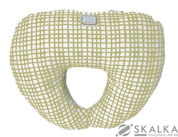 На фото Подушка дорожная Прованс by Andre Tan 36х30 см Оливковая клетка (.000187)