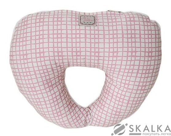 На фото Подушка дорожная Прованс by Andre Tan 36х30 см Розовая клетка (.000188)