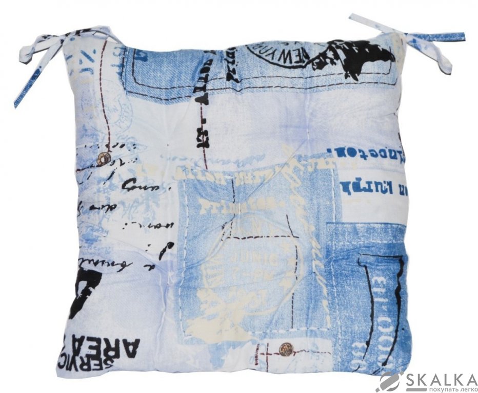 На фото Подушка для стула Прованс Джинс 40х40 см Синяя (.007063)