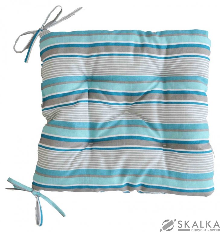 На фото Подушка для стула Прованс Allure blue Полоска 40х40 см Синее (.008082)