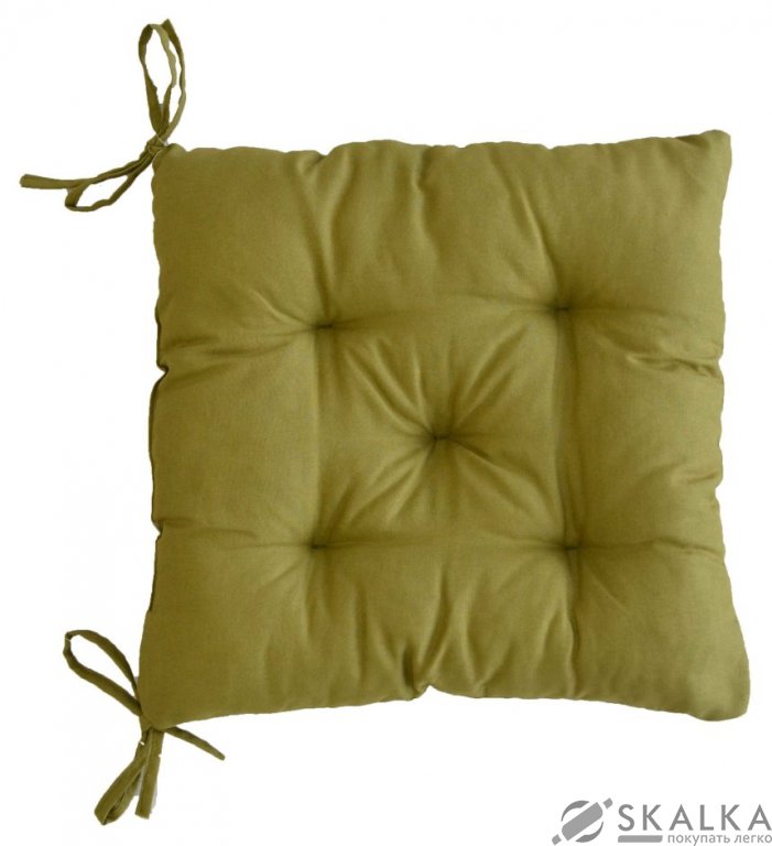 На фото Подушка для стула Прованс 40х40 см Оливковая (.008077)