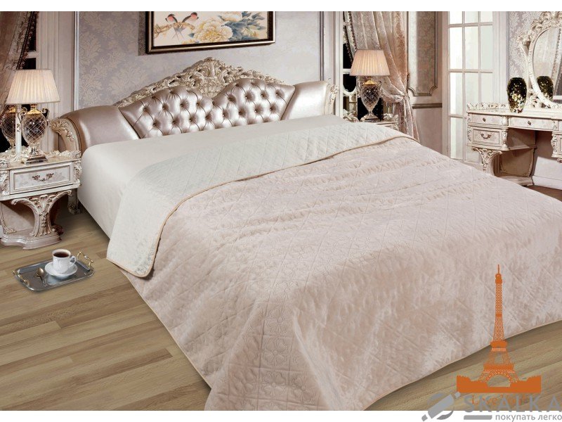 На фото Покрывало двухстороннее Love you Элит-Мех 06 200х220 см Белое