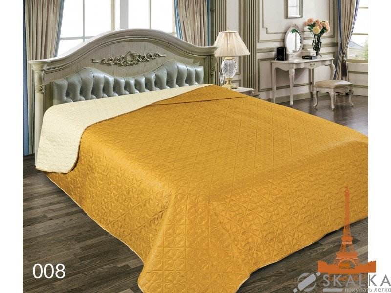 Покрывало однотонное Love you Элит 008 220х240 см Золотое На фото Покрывало однотонное Love you Элит 008 220х240 см Золотое