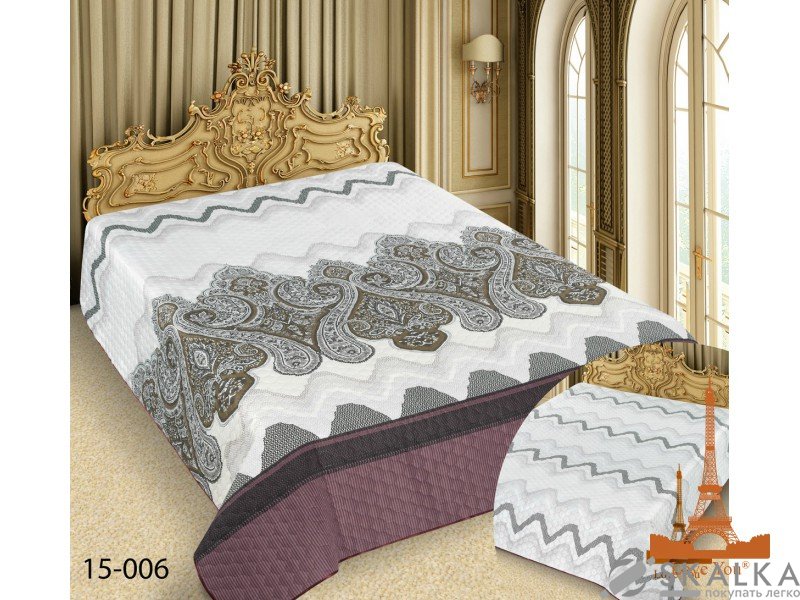 На фото Покрывало двухстороннее Love you Barokko 15-006 150х220 см Белое