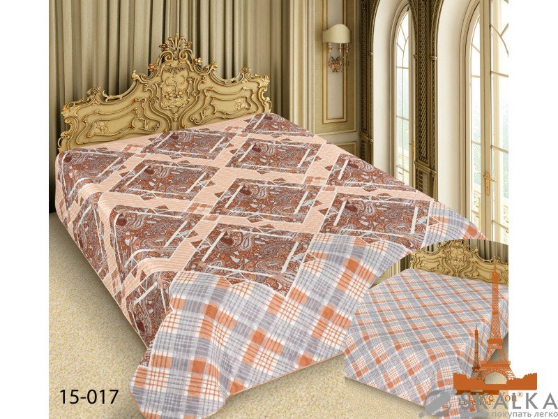 На фото Покрывало двухстороннее Love you Barokko 15-017 220х240 см Коричневое