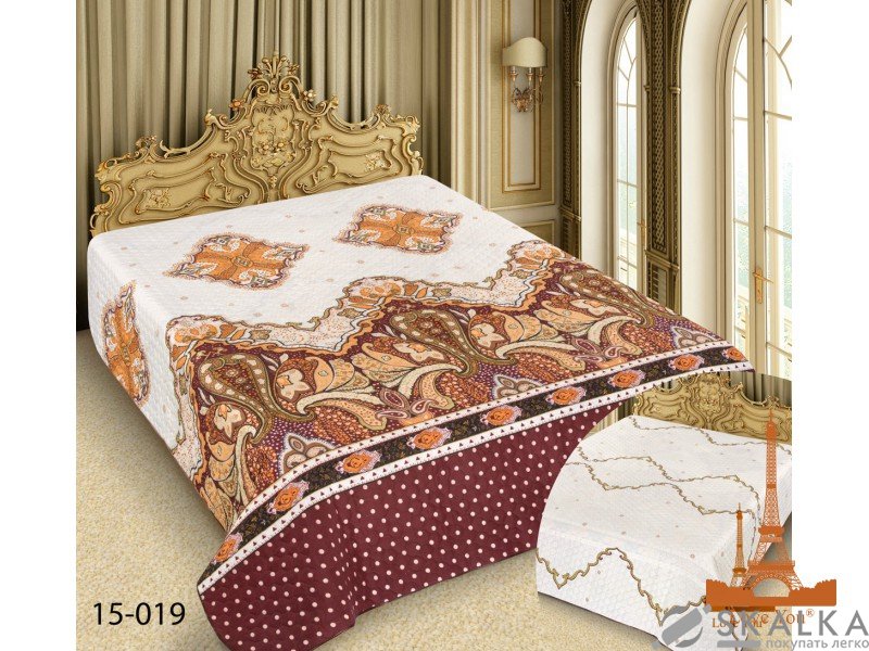 На фото Покрывало двухстороннее Love you Barokko 15-019 220х240 см Красное