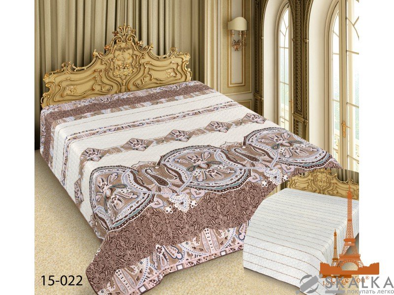 На фото Покрывало двухстороннее Love you Barokko 15-022 200х220 см Серое