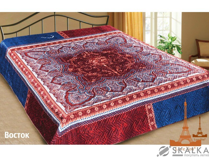 На фото Покрывало Love you Восток Шелк 3D 200х220 см Красное