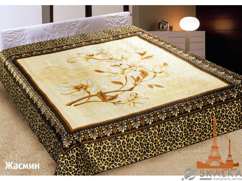 На фото Покрывало Love you Жасмин Шелк 3D 230х250 см Коричневое