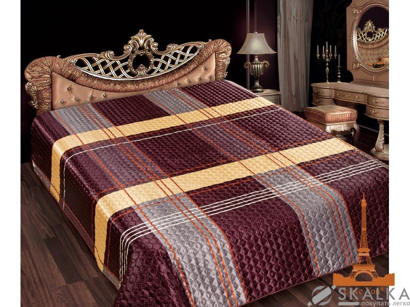 На фото Покрывало Love you Шелк Gold 30 Диего 200х220 см Коричневое