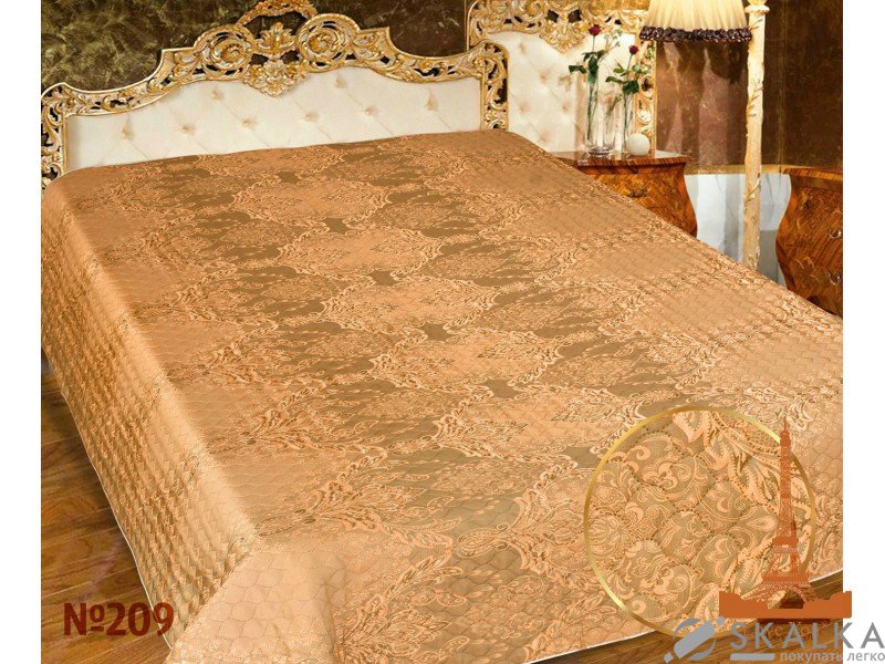 На фото Покрывало Love you Жаккард 209 200х220 см Золотое