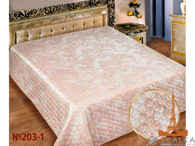 На фото Покрывало Love you Жаккард 203-1 230х250 см Бежевое