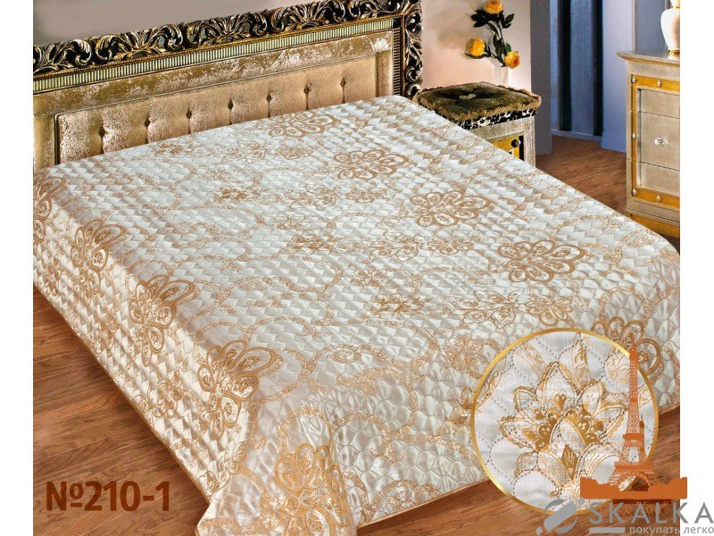 На фото Покрывало Love you Жаккард 210-1 230х250 см Бежевое