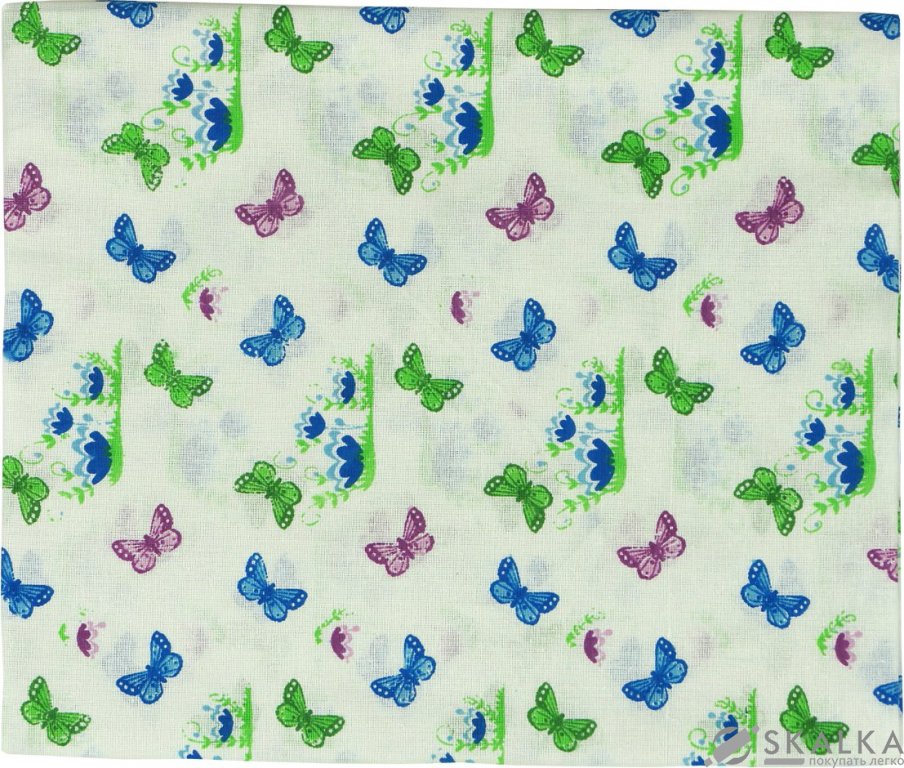 Пеленка Руно Хлопок 95x80 см Белая с бабочками (24А_метелики) На фото Пеленка Руно Хлопок 95x80 см Белая с бабочками (24А_метелики)