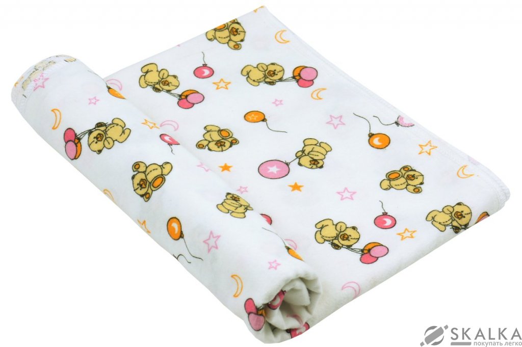 Пеленка Руно Хлопок 90x80 см Белая Мишка с шариком (203.05_215-1) На фото Пеленка Руно Хлопок 90x80 см Белая Мишка с шариком (203.05_215-1)