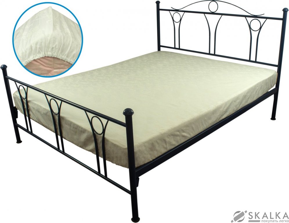 На фото Простынь на резинке Руно 90x200 см Молочная (503.114У_молочний)