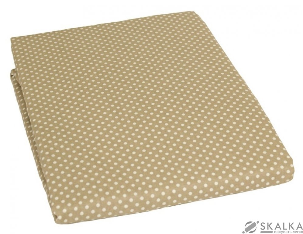 На фото Простынь Прованс Горох латте 145х215 см Коричневая (6835)