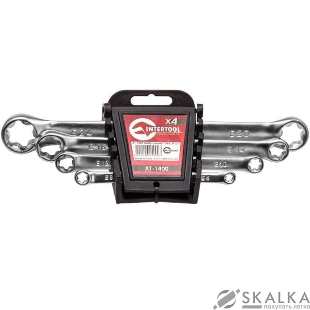 На фото Набор накидных ключей TORX Intertool 4шт E6-E24мм (XT-1400)