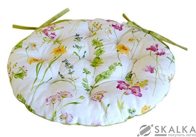 На фото Подушка для стула Прованс Весна Living D-40 см Салатовая (.001040)