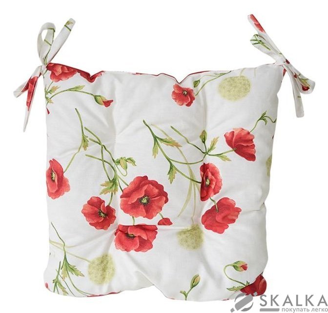 На фото Подушка для стула Прованс Маки Living 40x40 см Красная (.001035)