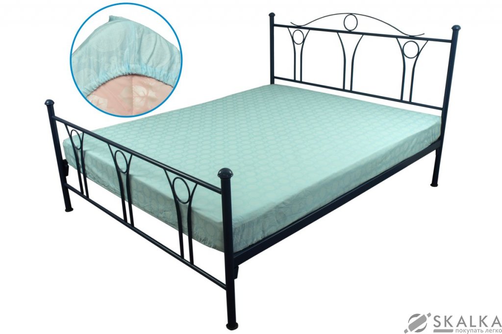 Простынь на резинке Руно 140x200 см Голубая (501.114У_блакитний ) На фото Простынь на резинке Руно 140x200 см Голубая (501.114У_блакитний )