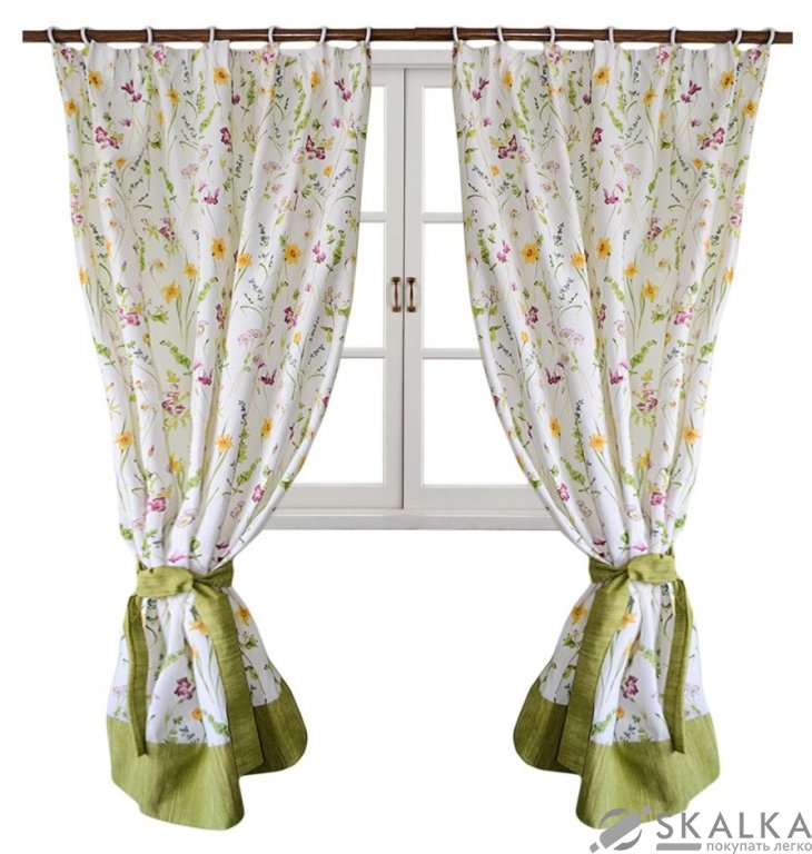 Штора Прованс Весна 170х140 см 2шт Салатовая (6126) На фото Штора Прованс Весна 170х140 см 2шт Салатовая (6126)