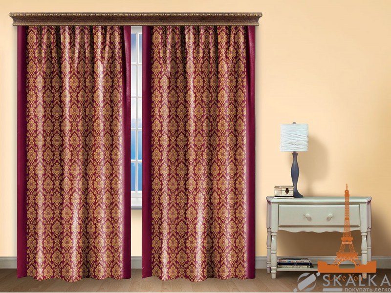 На фото Штора Love you Бордо Полиэстер 200х270 см 2шт Коричневая