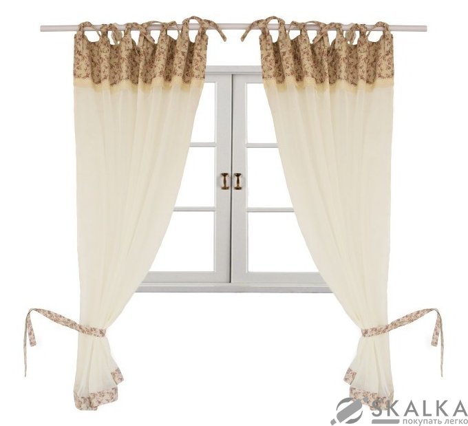 На фото Штора Прованс Rosettes Батист 170х145 см 2шт с кантом и мережкой (.006524)