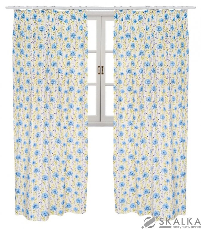 На фото Штора Прованс by Andre Tan Луговые цветы 145х250 см 1шт Синяя (.000225)