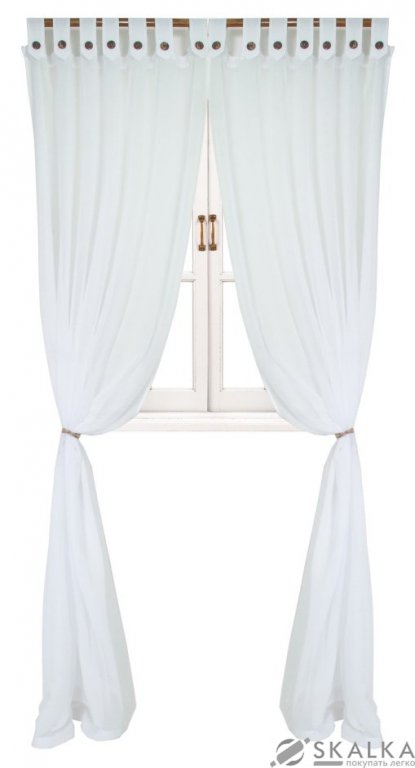 Гардина Прованс Батист White 180х250 см 1шт Белая с декоративными пуговицами (.002173) На фото Гардина Прованс Батист White 180х250 см 1шт Белая с декоративными пуговицами (.002173)