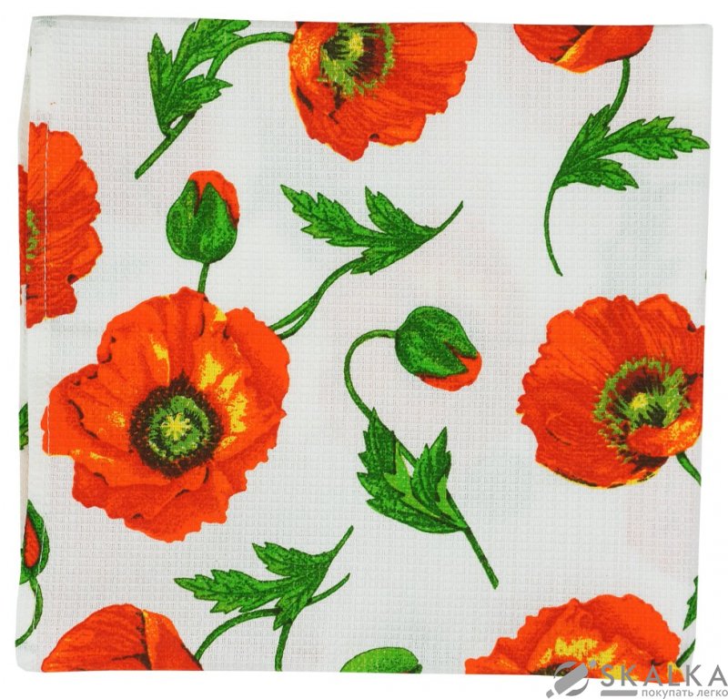 На фото Полотенце вафельное Руно 45x80 см (202.15_Маки )