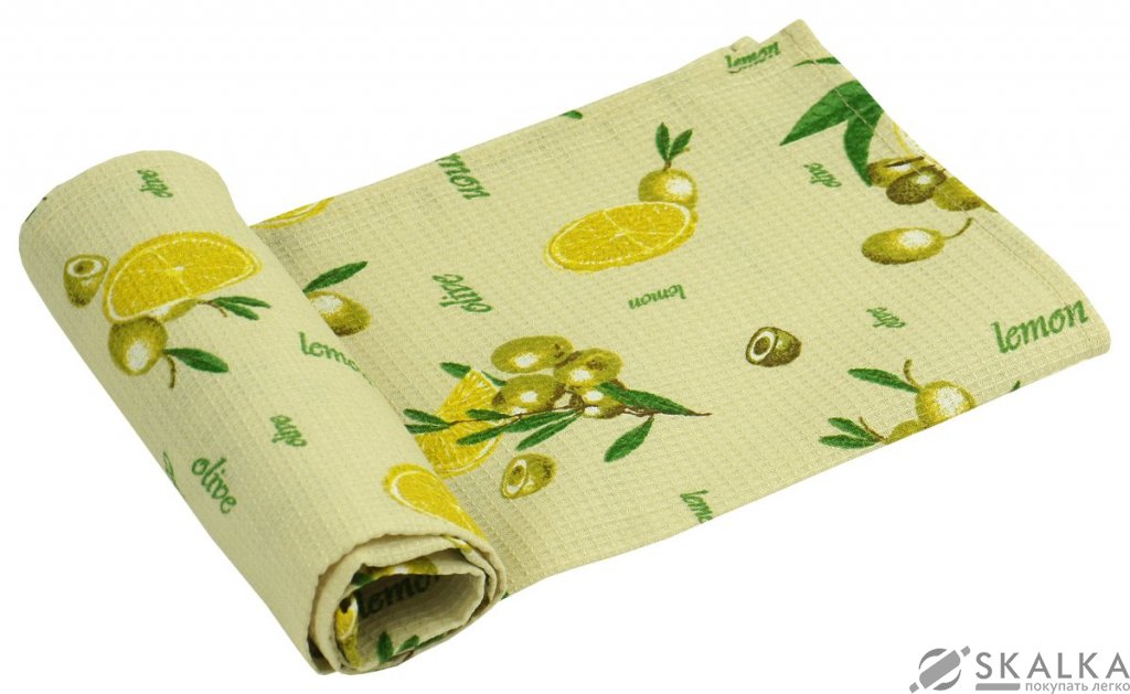На фото Полотенце вафельное Руно 35x70 см (217.15_Жовтий лимон)