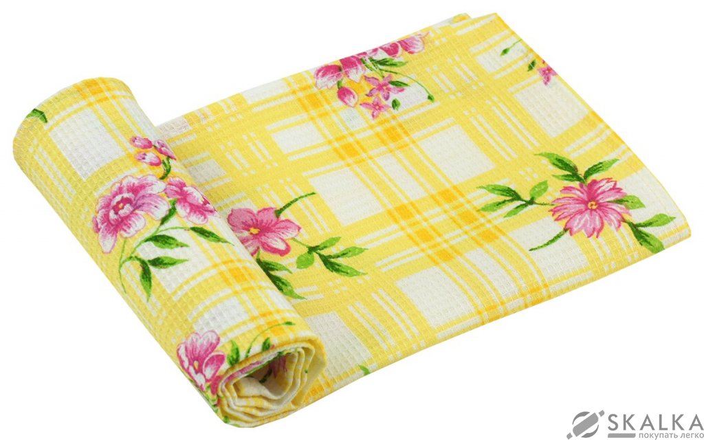 На фото Полотенце вафельное Руно 45x80 см (202.15_Жовтий тюльпан)