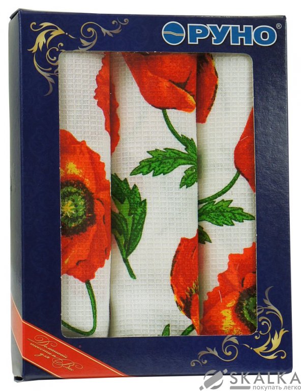 На фото Набор вафельных полотенец Руно 45x80 см 3 шт (707Т_Маки)