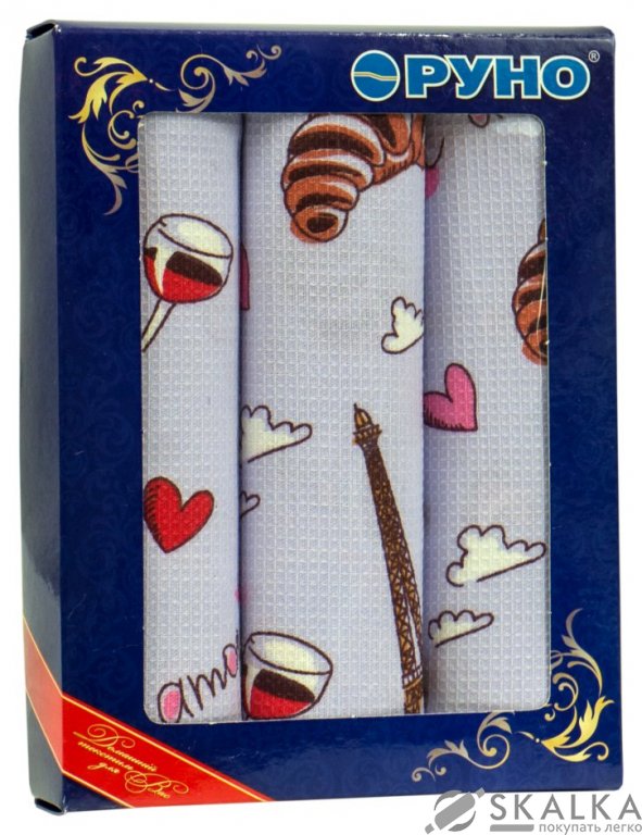 На фото Набор вафельных полотенец Руно 45x80 см 3 шт (707Т_Париж)