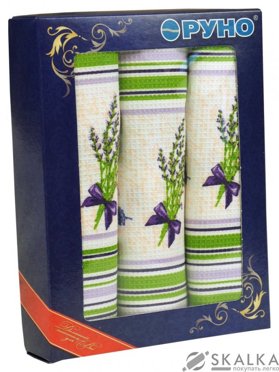 На фото Набор вафельных полотенец Руно 35x70 см 3 шт (707_Лаванда молочна)