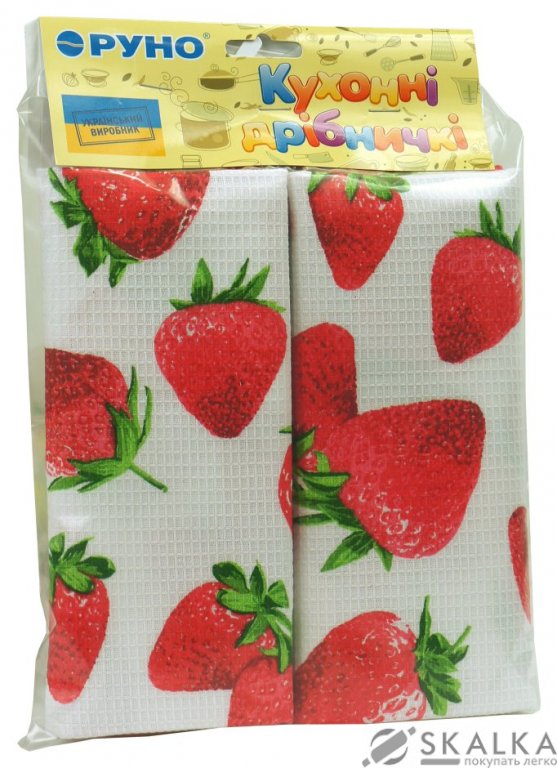 На фото Набор вафельных полотенец Руно 45x80 см 2 шт (706Д_Полуниця)