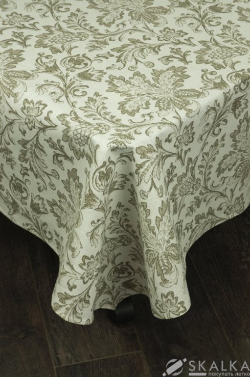 Скатерть Руно 150x150 см (231.114_Завиток сірий) На фото Скатерть Руно 150x150 см (231.114_Завиток сірий)