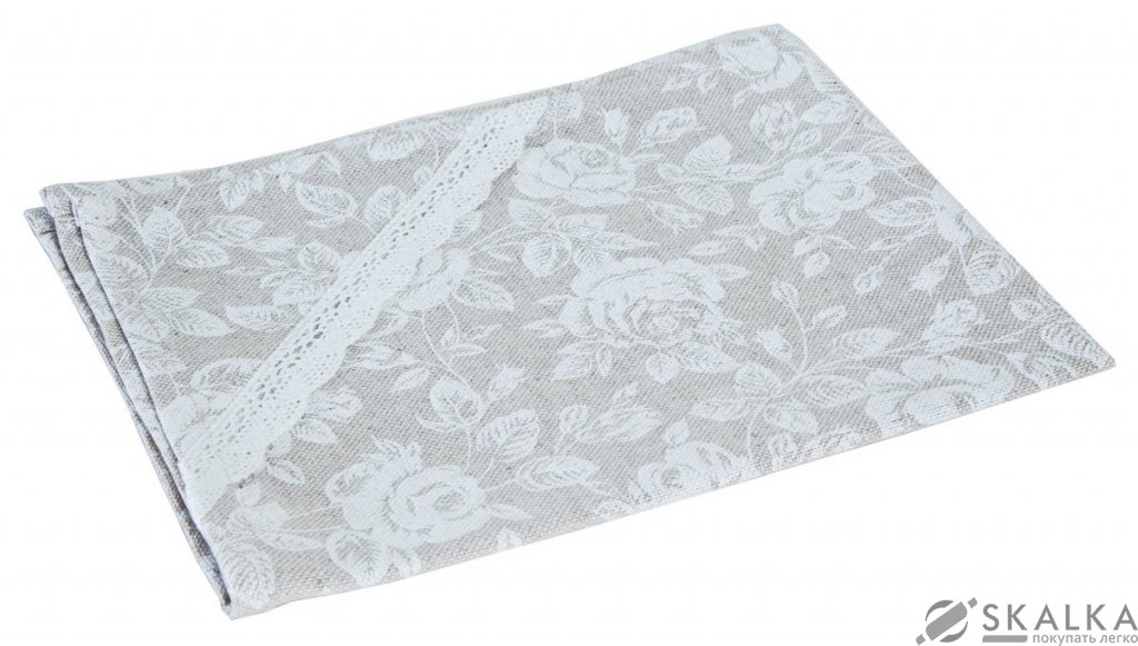 На фото Салфетка Прованс White Rose с кружевом 35х45 см (.003736)
