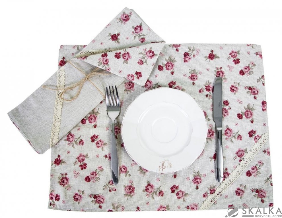 Сет Прованс Red Rose с кружевом 35х45 см (.003742) На фото Сет Прованс Red Rose с кружевом 35х45 см (.003742)