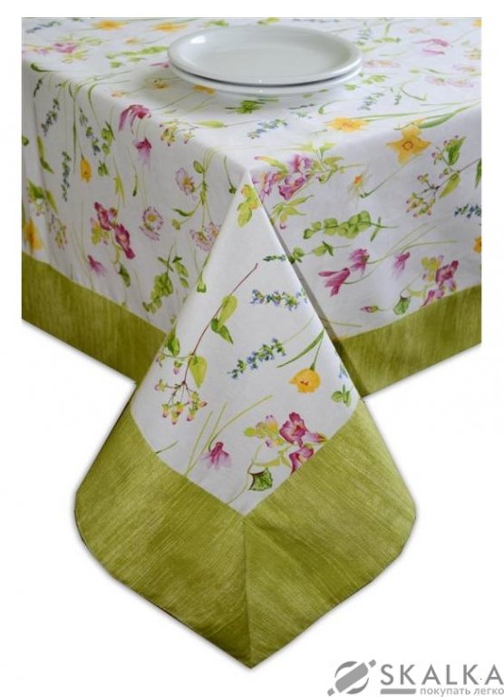 Скатерть Прованс Living Весна с кантом 140х140 см (.001059) На фото Скатерть Прованс Living Весна с кантом 140х140 см (.001059)