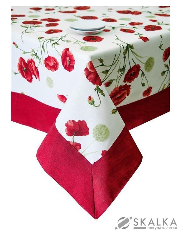 Скатерть Прованс Living Маки с кантом 140х180 см (.001068) На фото Скатерть Прованс Living Маки с кантом 140х180 см (.001068)