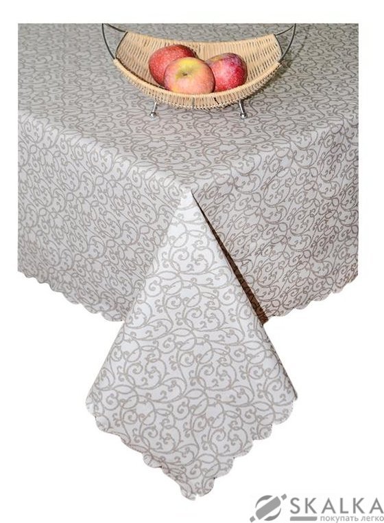 На фото Скатерть Прованс Simfoni Капучино Вензель 140х220 см (.003644)