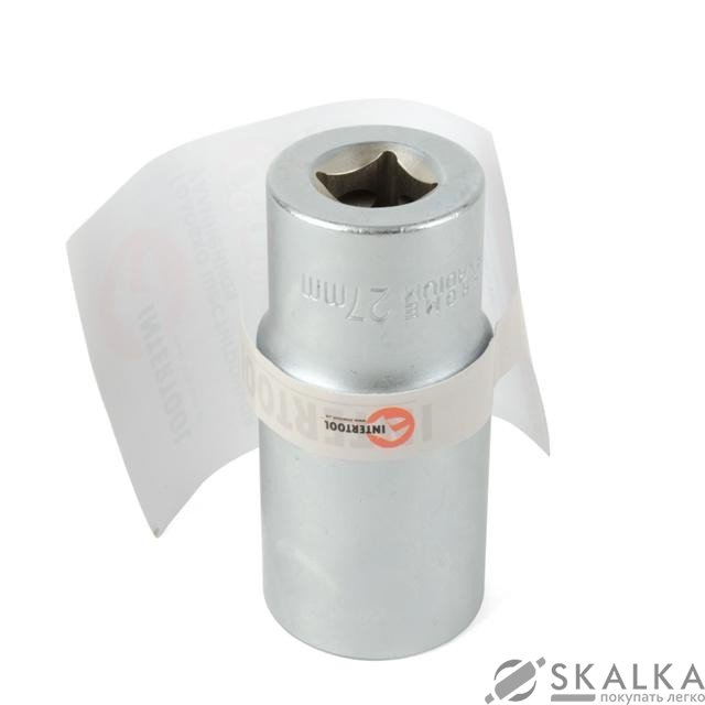 На фото Головка шестигранная Intertool удлиненная 1/2", 27мм*78мм CrV (ET-0127)