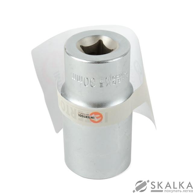 На фото Головка шестигранная Intertool удлиненная 1/2", 30мм*78мм CrV (ET-0130)
