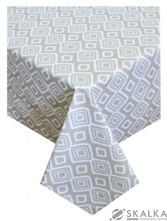 На фото Скатерть Прованс Simfoni 180х140 см Ромб бежевый (.008221)