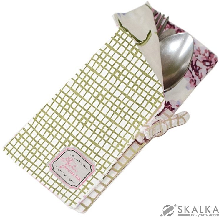 На фото Чехол для столовых приборов Прованс by Andre Tan Зеленая клетка (.000219)